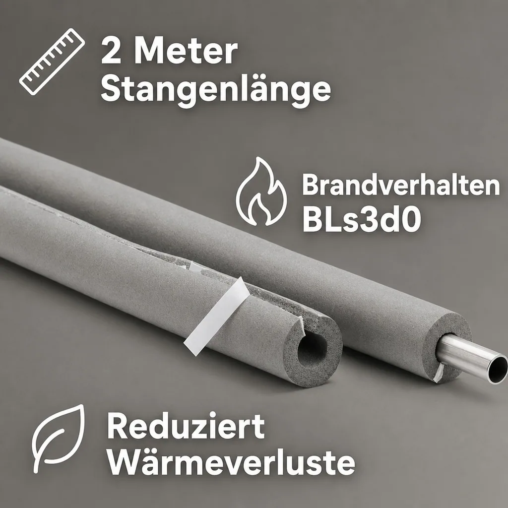 Rohrisolierung, Kautschuk, selbstklebend, 2m