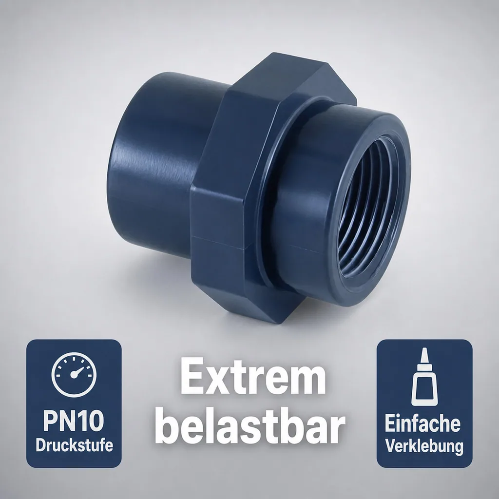 PVC - U Übergang Muffe x IG 63-50mm x 2" PN10