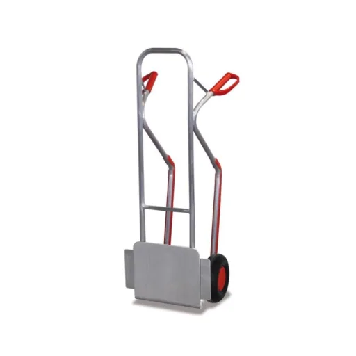 Stapelkarre Alu, 200 kg, Klappschaufel, Luftbereifung, Gleitkufen