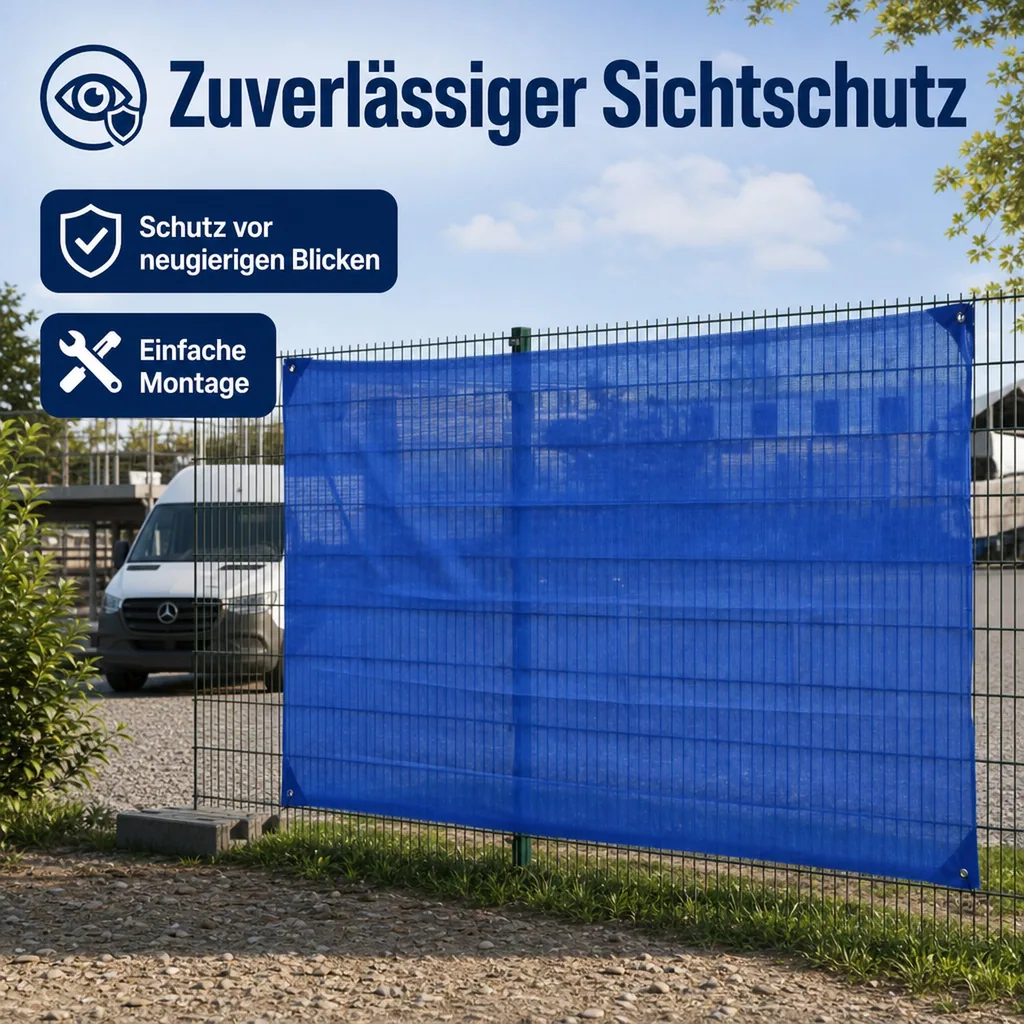 Bauzaunnetz blau 1,80m x 3,45m, Sichtschutznetz, Bauzaunblende