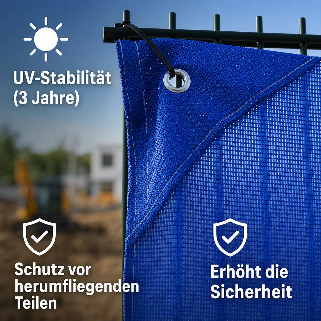 Bauzaunnetz blau 1,80m x 3,45m, Sichtschutznetz, Bauzaunblende