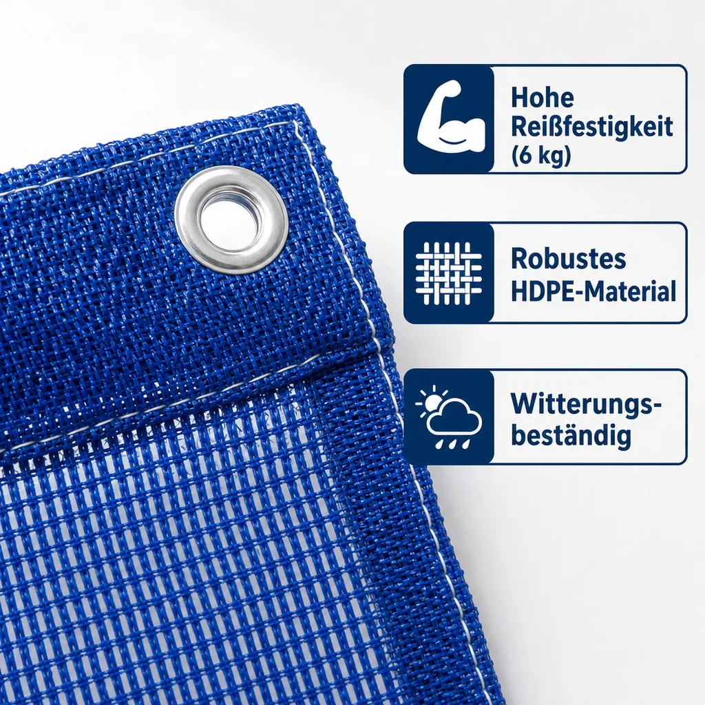 Bauzaunnetz blau 1,80m x 3,45m, Sichtschutznetz, Bauzaunblende