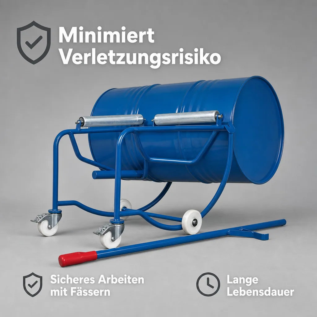 Fasskipper, Fassroller 200 Liter, Stahlrollen, 250 kg