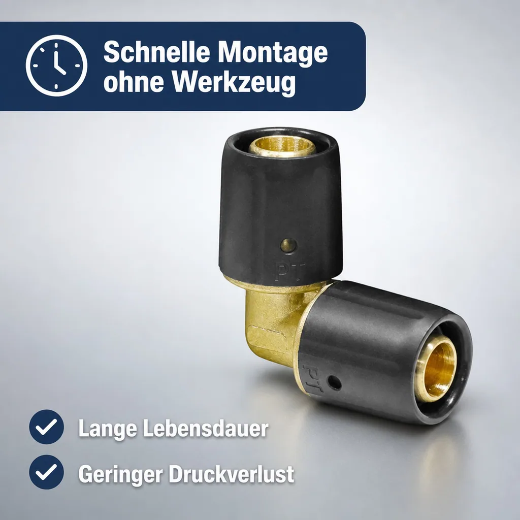 Steckverbinder Winkel 20mm, Steckfitting, Rohrverbinder Stecksystem