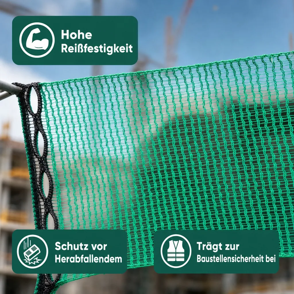Gerüstschutznetz, 2,57 x 100 m, grün, 50g/m², robust, HDPE
