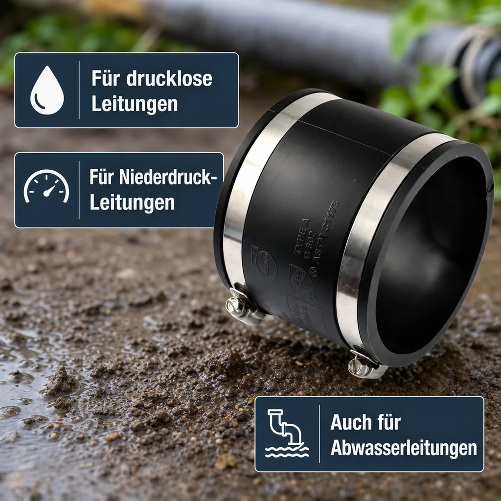 Flexible Rohrverbinder, 110mm Kupplung, PVC Elastomer