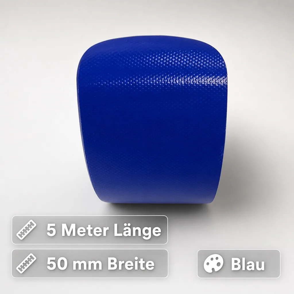 PVC Klebeband, 5m, blau, reißfestes Klebeband, für PVC Planen