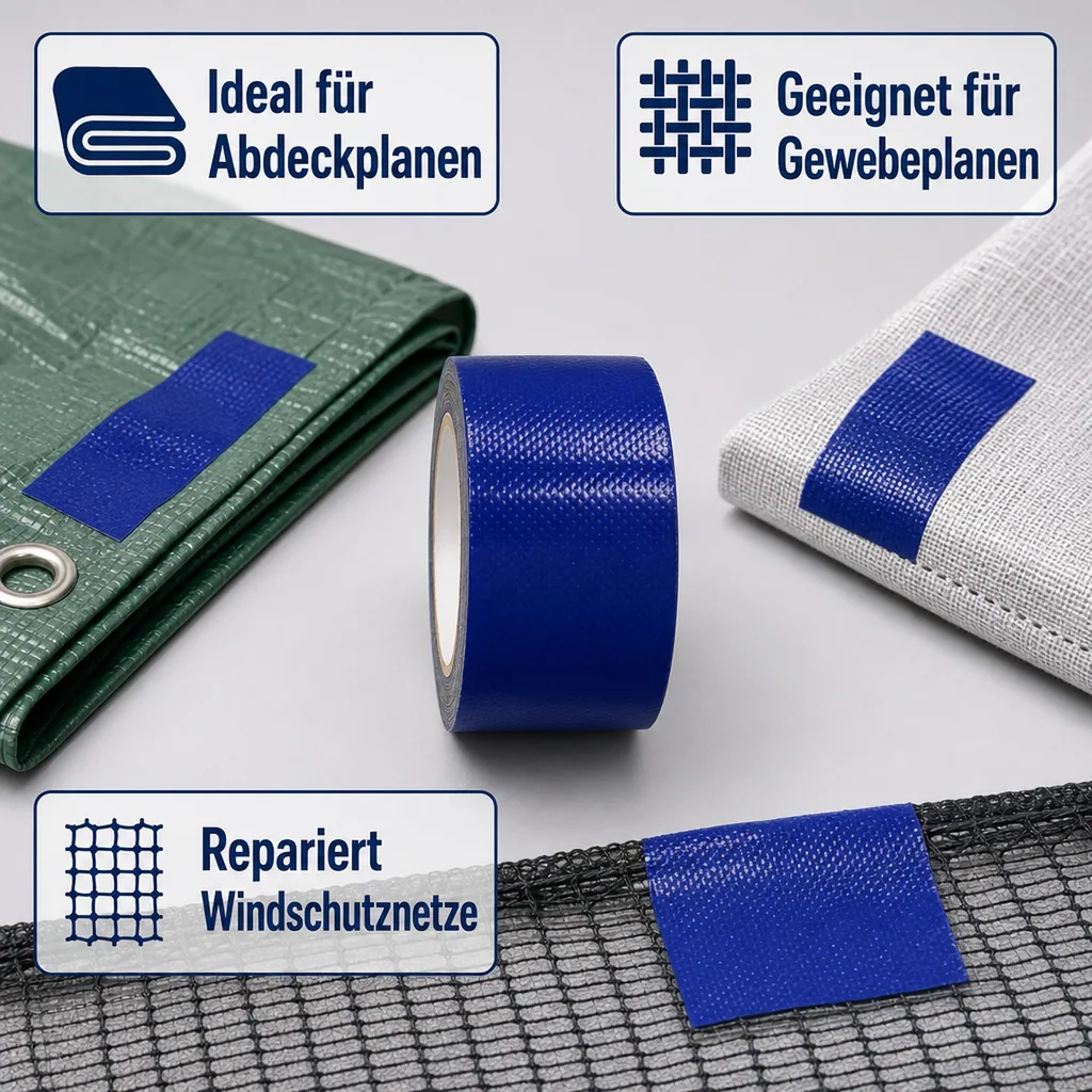 PVC Klebeband, 5m, blau, reißfestes Klebeband, für PVC Planen