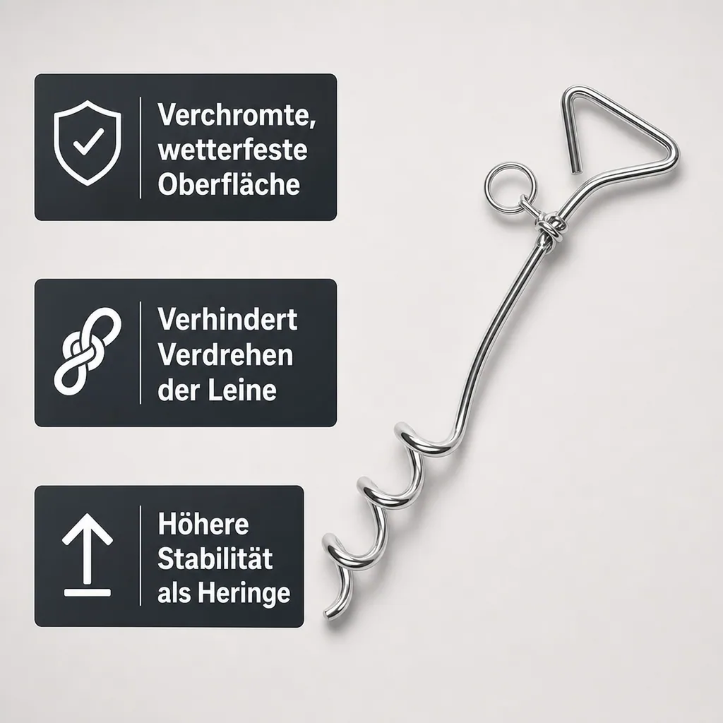 Spiralhering, Metall, 40 cm, verchromt