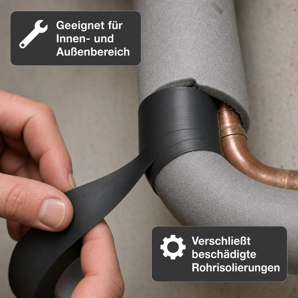 Kautschukband, selbstklebend, grau, 3mm x 50mm x 15m, Isolierband