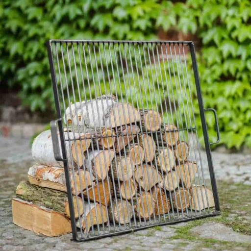 Grillrost Feuerschale 60 cm, quadratisch 44x44 cm, Naturstahl
