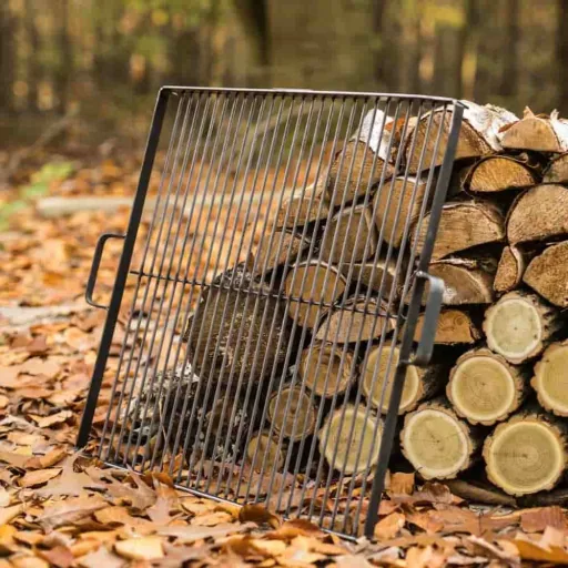Grillrost Feuerschale 60 cm, quadratisch 44x44 cm, Naturstahl