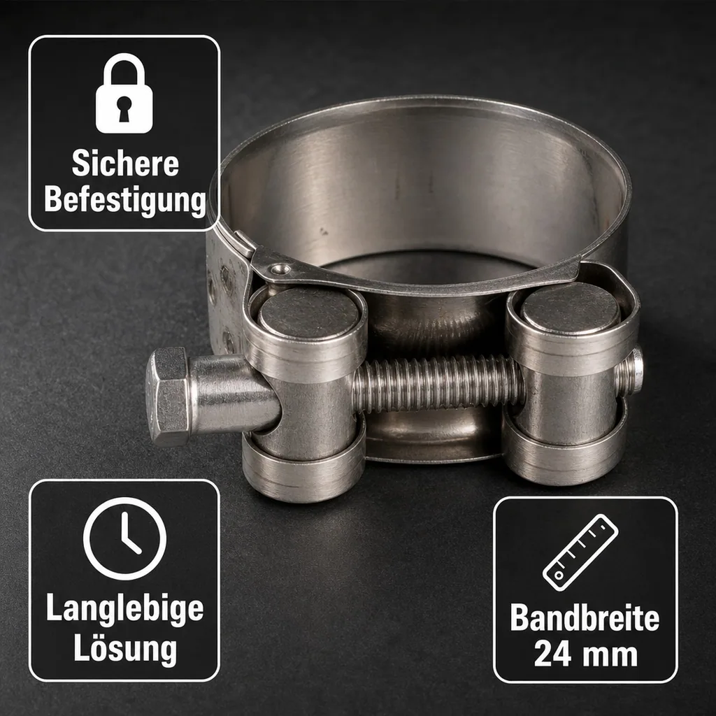 Gelenkbolzenschelle 121-130mm, Spannbackenschelle, Schlauchschelle DIN 3017