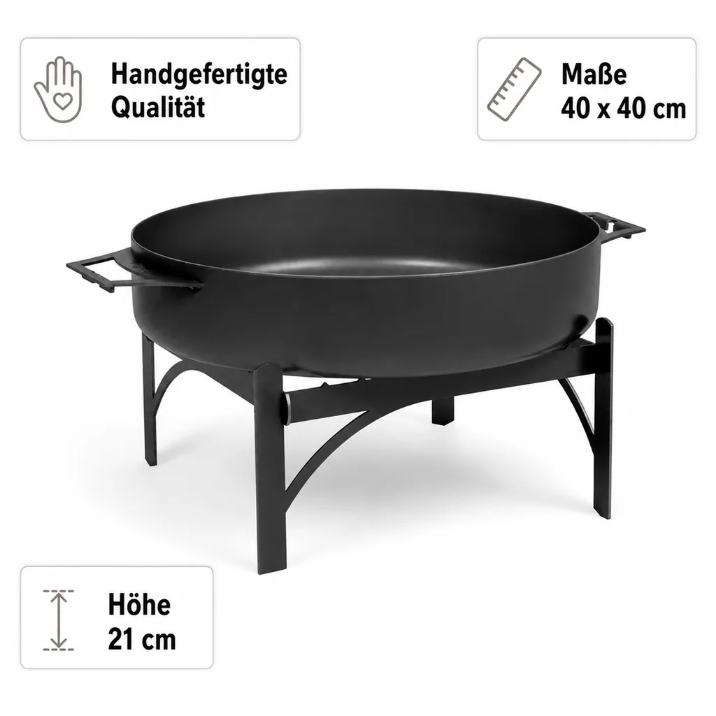 Pfannenständer, Pfannenhalterung, 50 cm Naturstahl, Ständer für Grill
