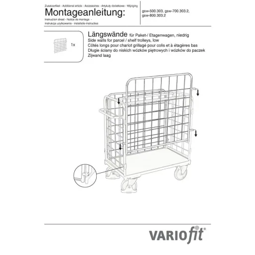 Gitteraufsatz, Etagenwagen Gitterwand 1200x800, Zusatzgitterwand für Etagenwagen