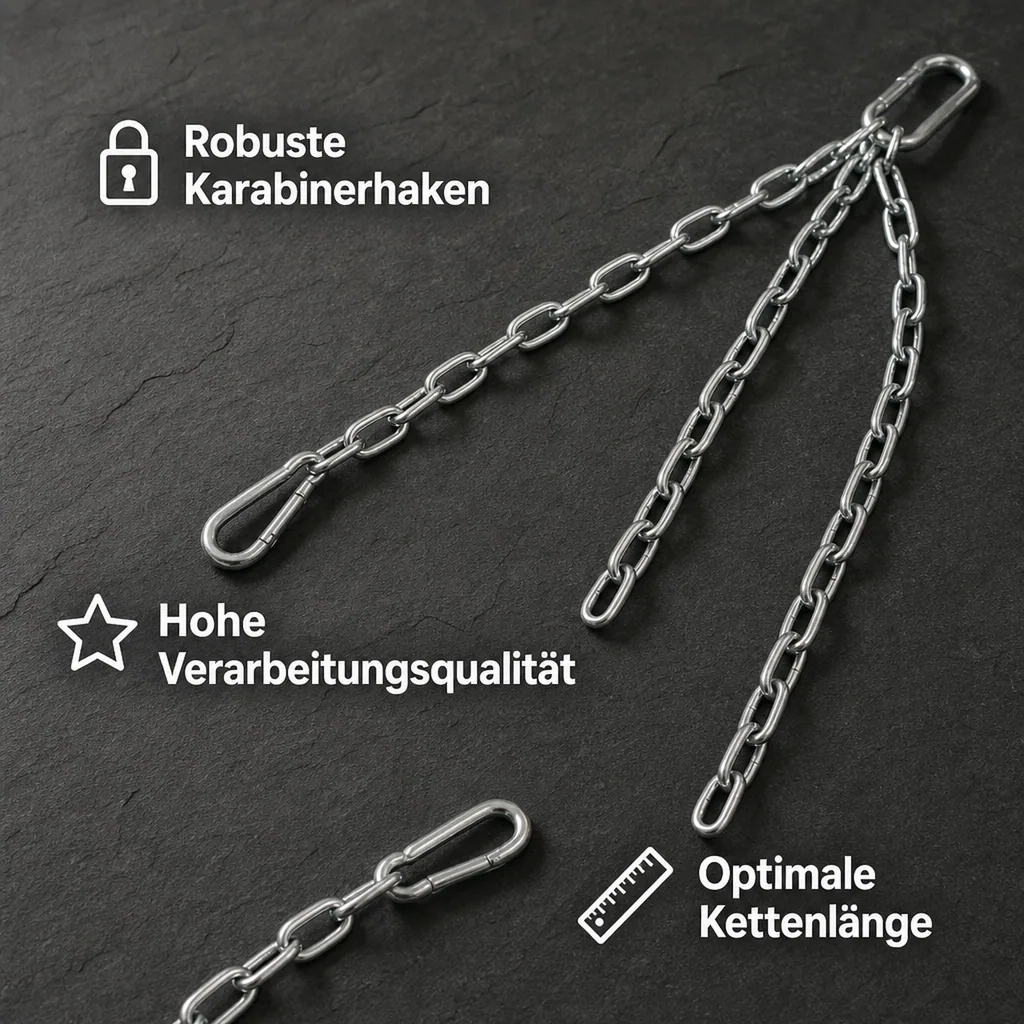 Grillrost Aufhängung Set, Ketten mit Karabinerhaken, Grillzubehör