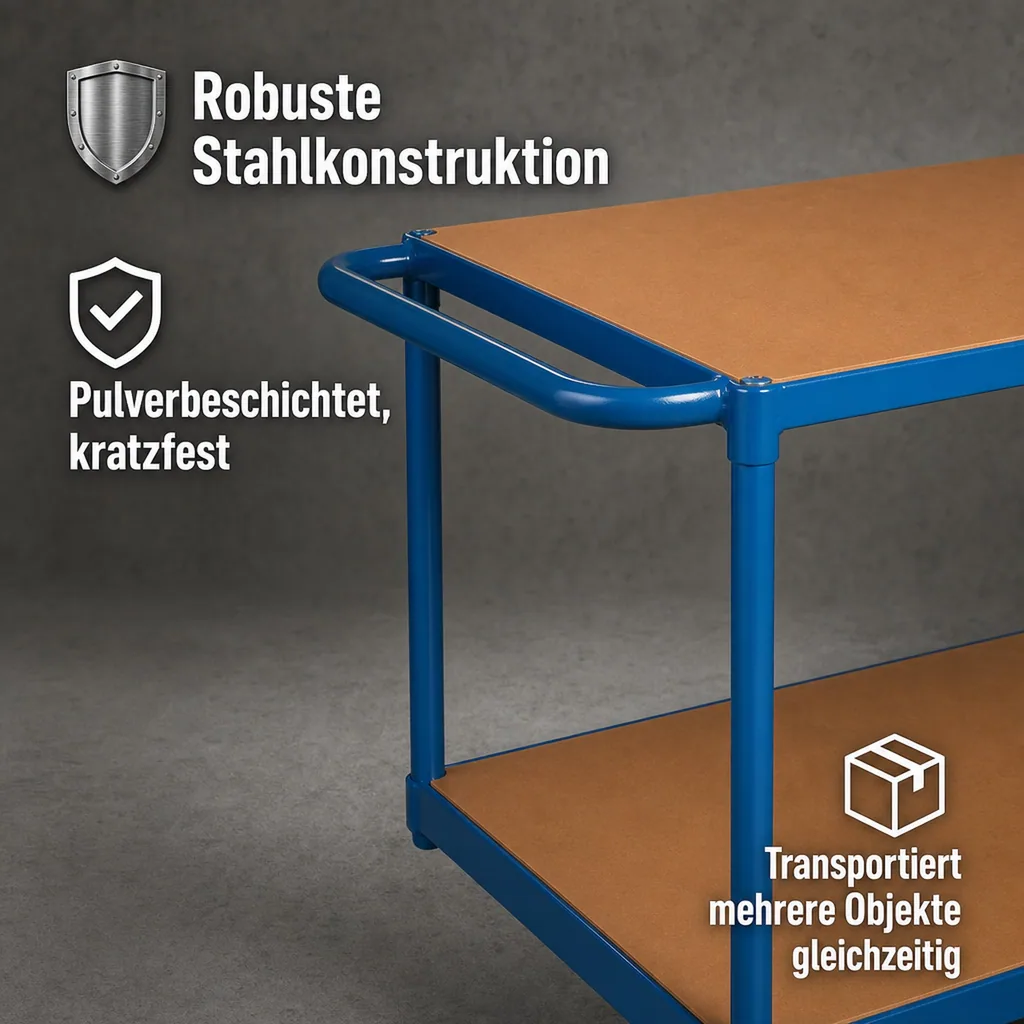 Tischwagen schwerlast, 400 kg, mit 2 Ladeflächen, Etagenwagen