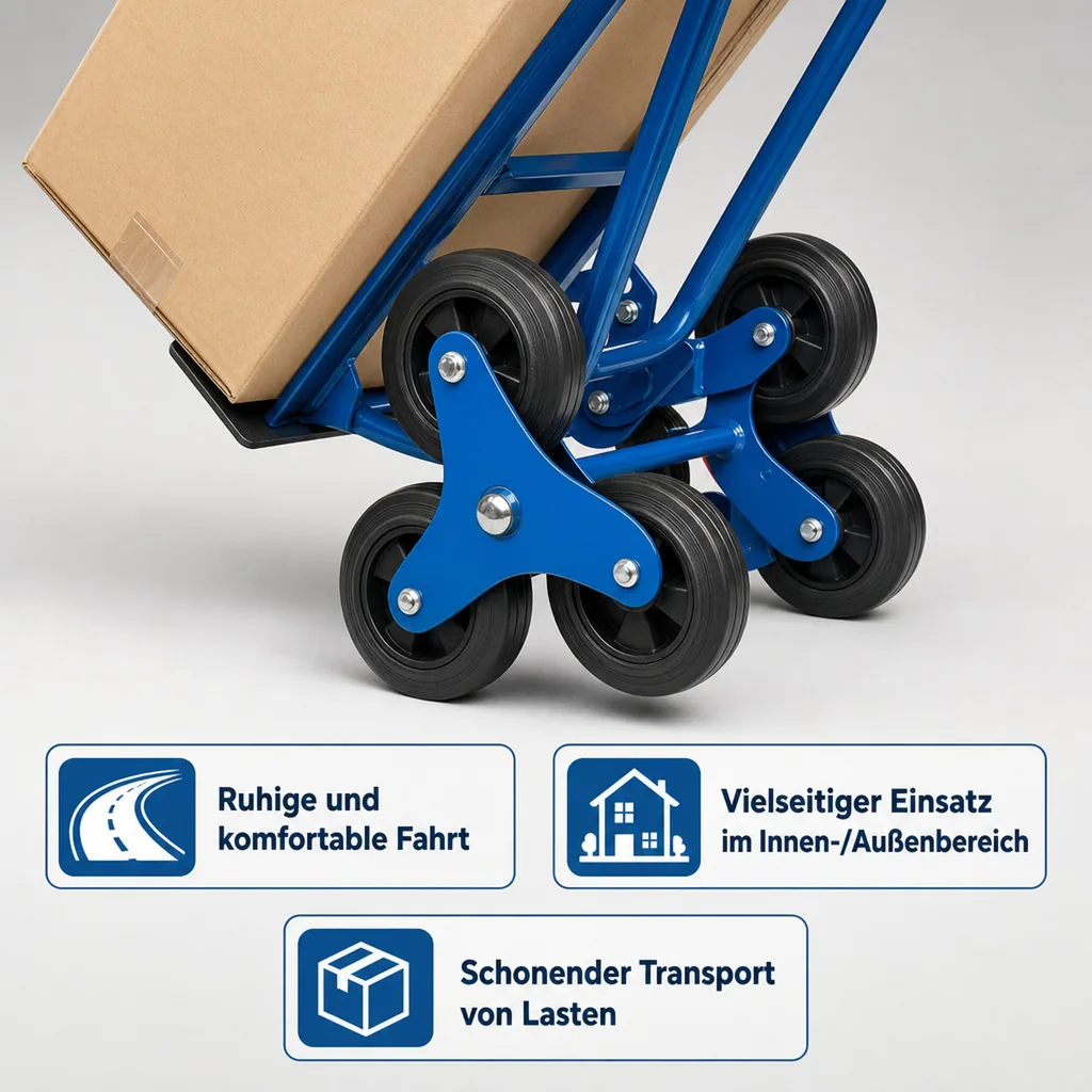 Gerätekarre 250 kg, Stahlrohr, Radsterne, Gummibereifung