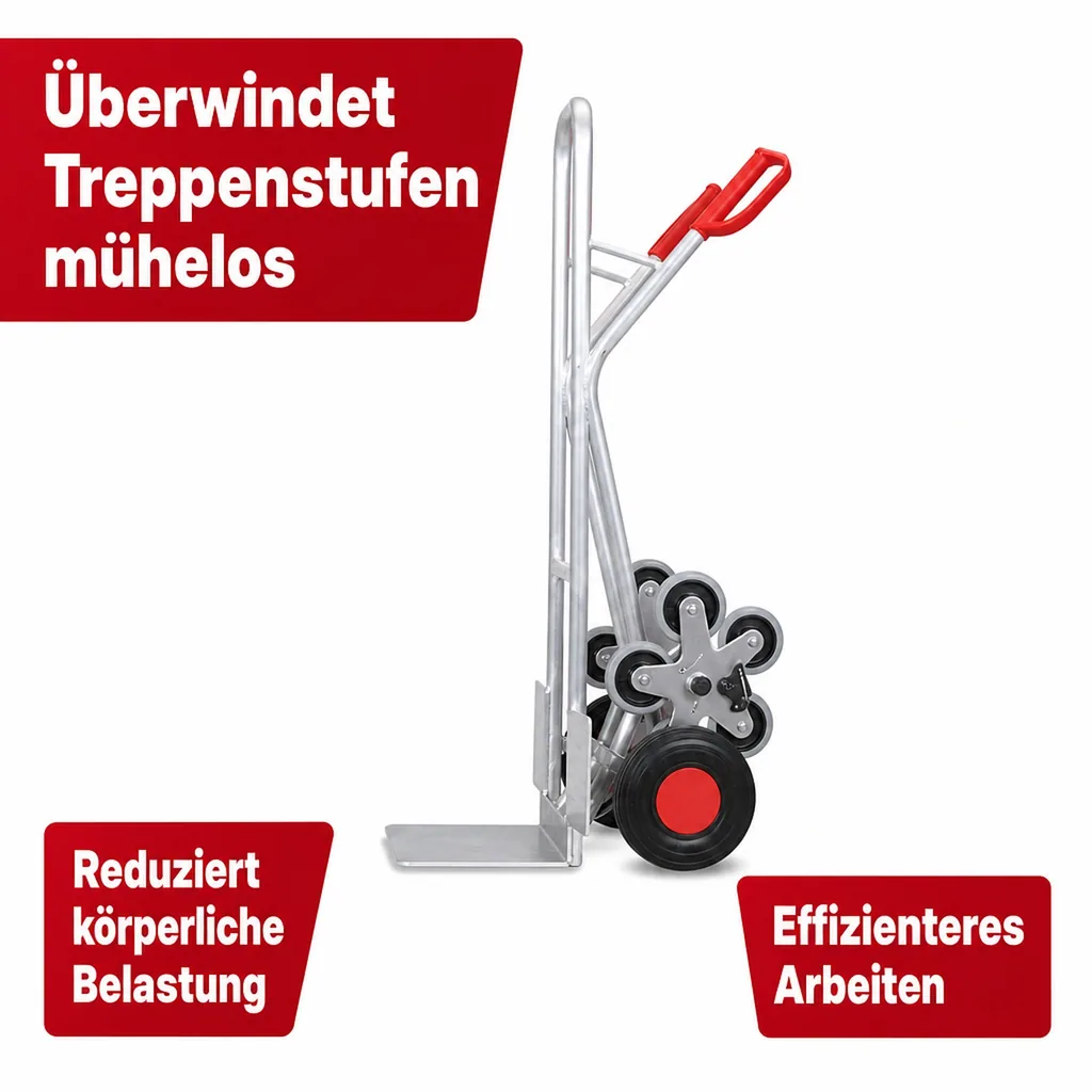 Treppenkarre, Alu, 200 kg, mit Radsternen