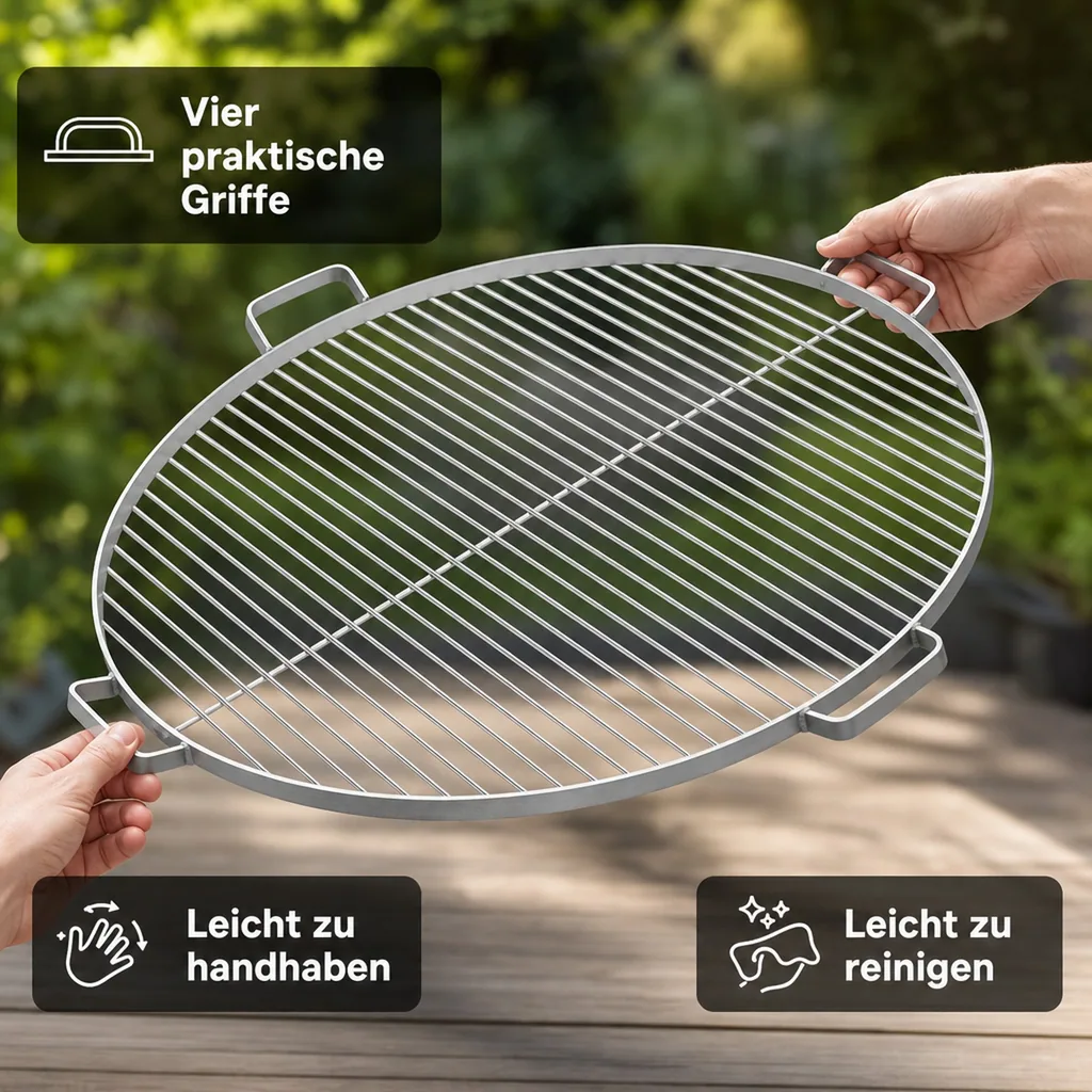 Grillrost 60 cm, Edelstahl, Feuerschale Grillrost