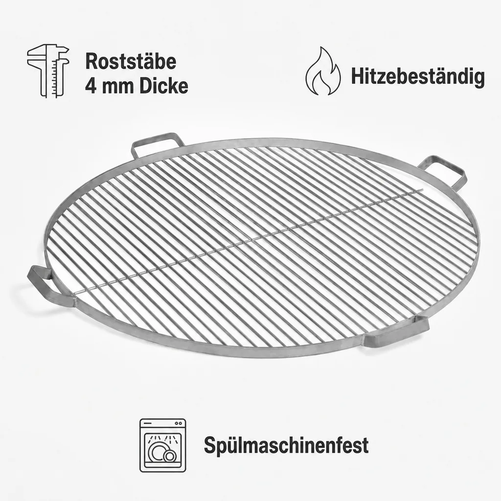Grillrost 60 cm, Edelstahl, Feuerschale Grillrost