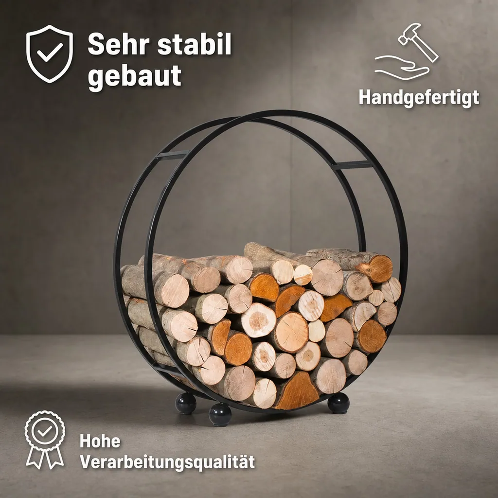 Kaminholzregal „DAISY“ 100 cm - aus Naturstahl