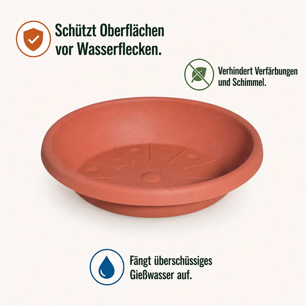 Blumentopfuntersetzer, Untersetzer Blumentopf, CYLINDRO, terracotta, ca. \u00d8 13 cm