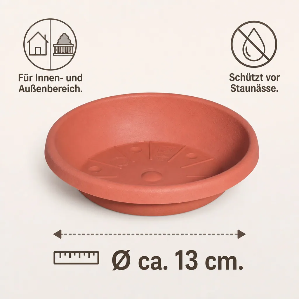 Blumentopfuntersetzer, Untersetzer Blumentopf, CYLINDRO, terracotta, ca. \u00d8 13 cm