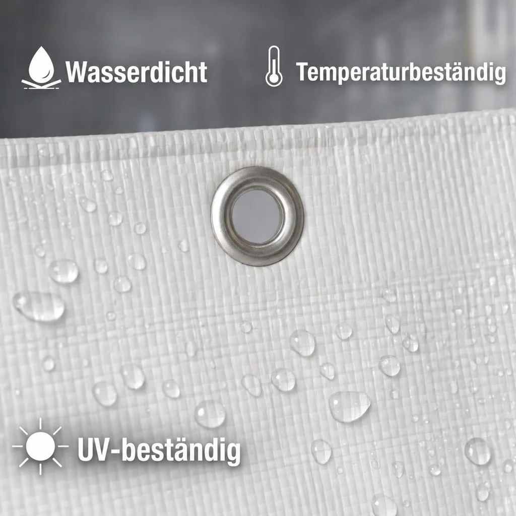 Gerüstplane, 1,10 x 10 m, 150 g/m², weiß, Bauplane