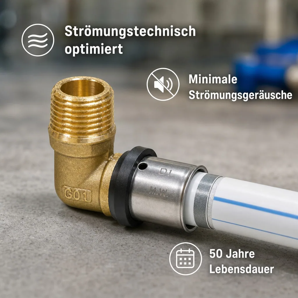 Pressfitting Übergangswinkel 20 x 2 - 1/2" AG
