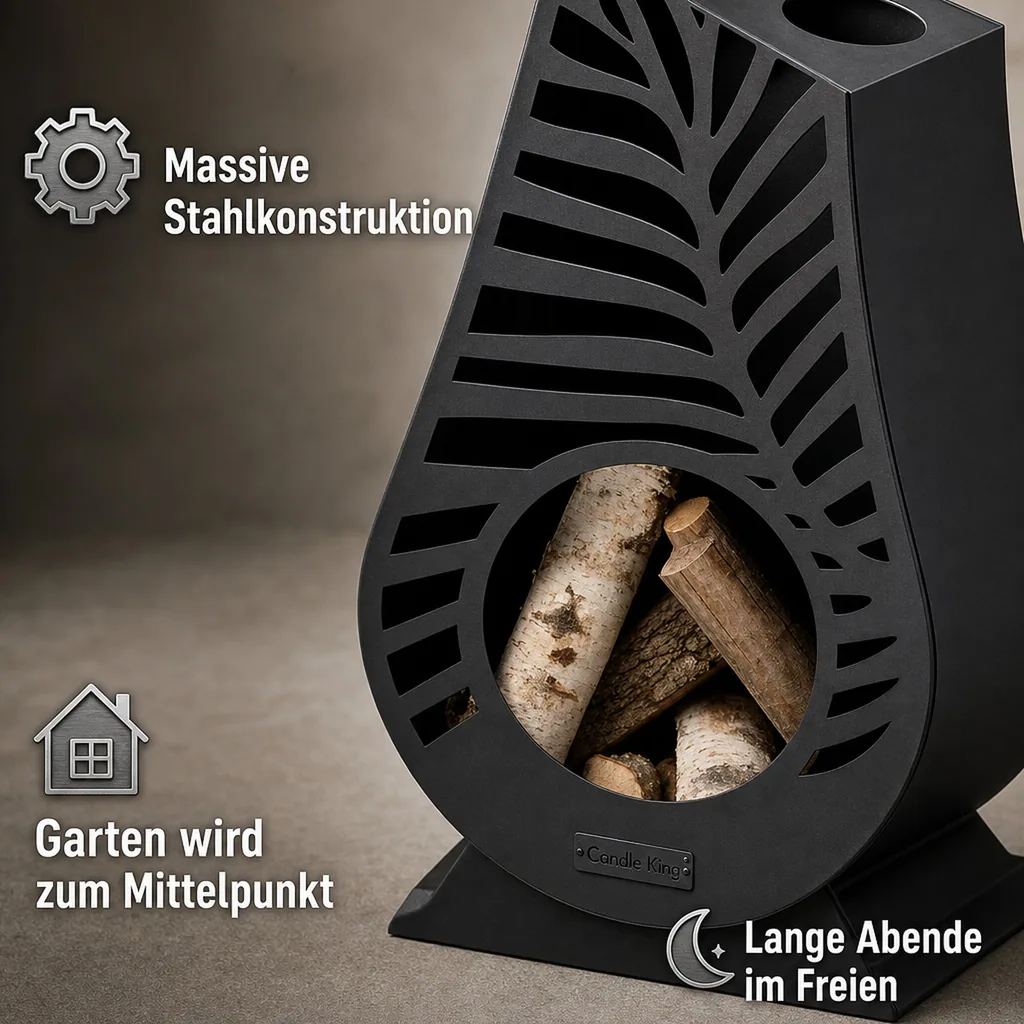 Gartenkamin Stahl, LIMA, Feuerstelle Garten, Aussenkamin