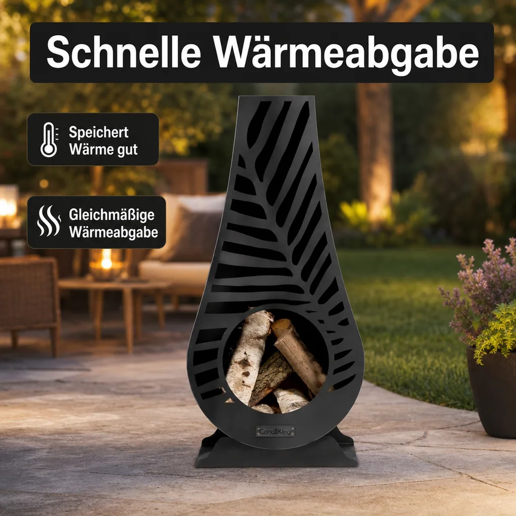 Gartenkamin Stahl, LIMA, Feuerstelle Garten, Aussenkamin