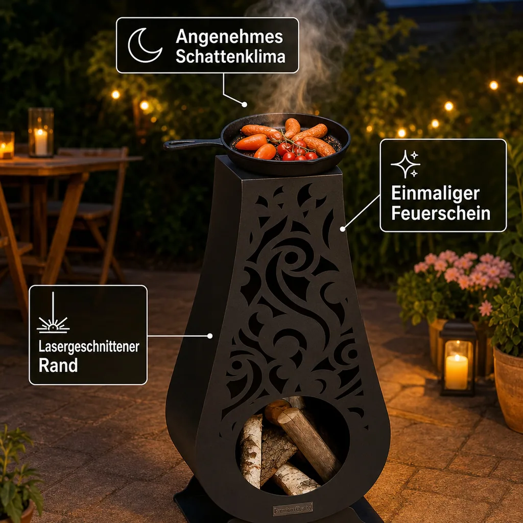 Gartenkamin „HAWANA“ - aus Naturstahl