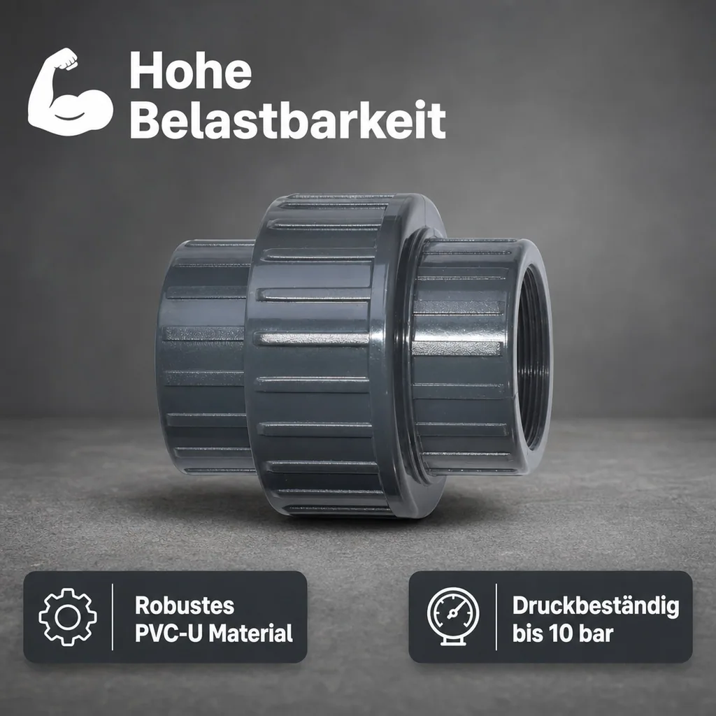 PVC Verschraubung, 1 Zoll, IG x IG