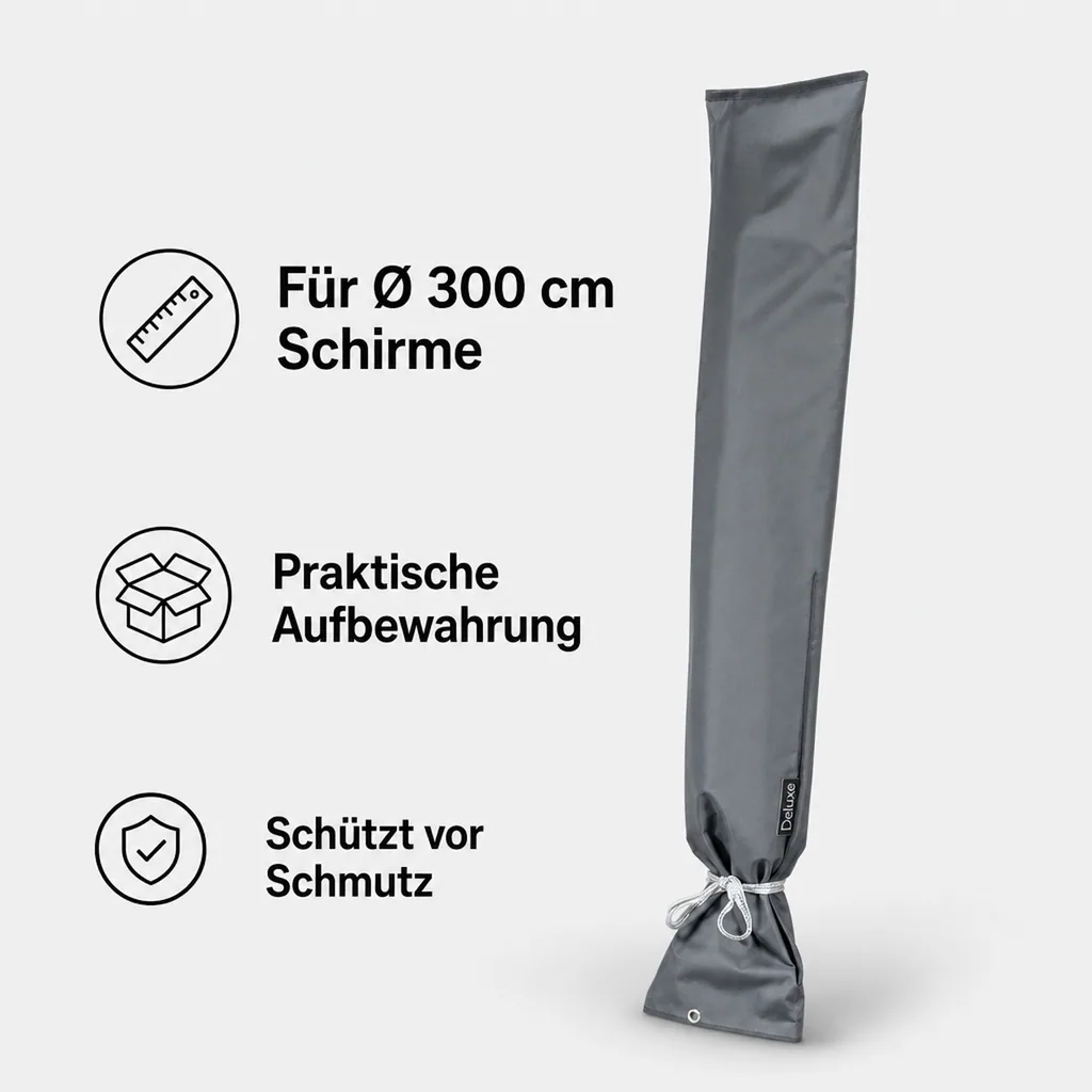 Schutzhülle Gartenschirm, wetterfeste Partyschirm Abdeckung Ø300 cm