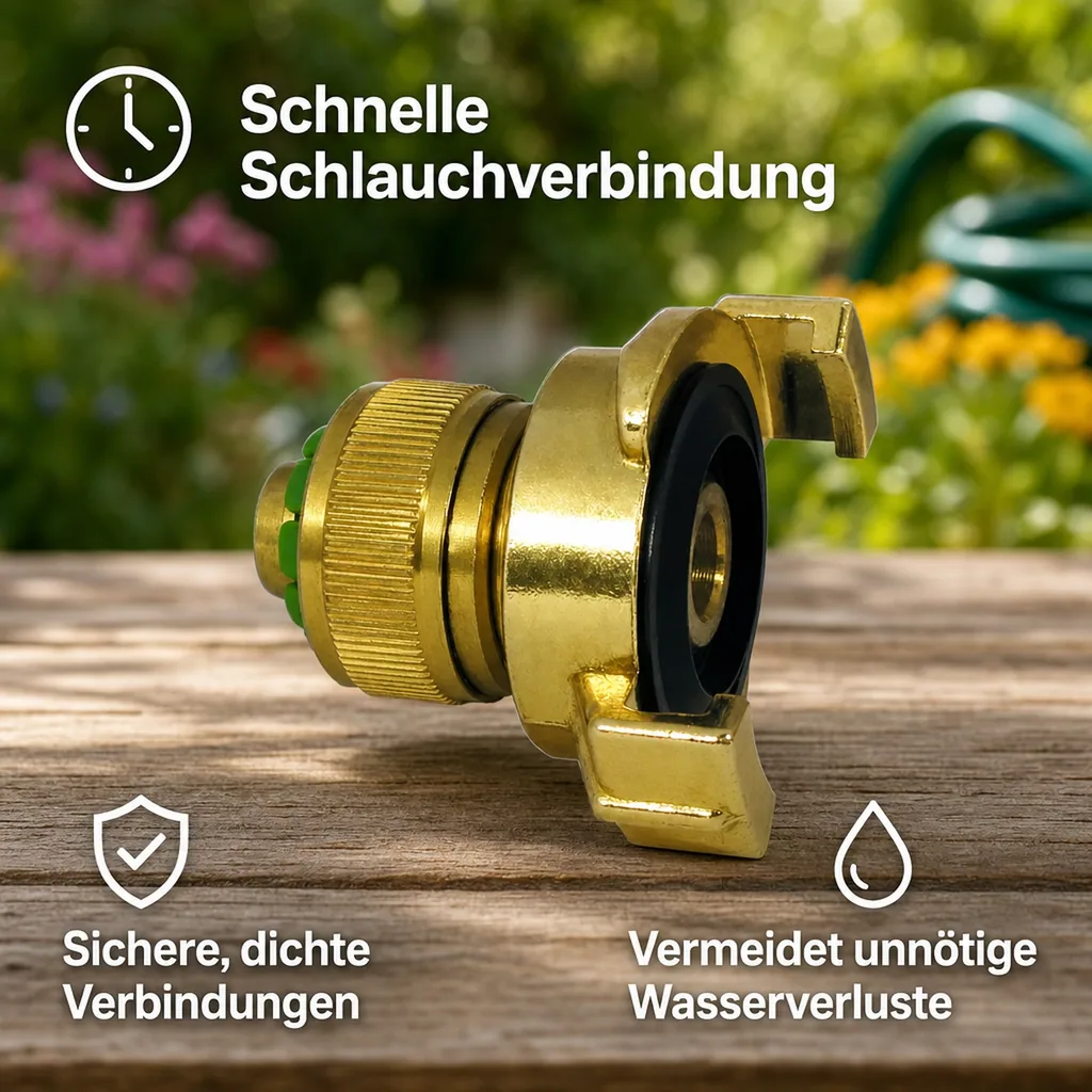 Schlauchkupplung 3/4 Zoll Messing, Schnellkupplung, Schlauchverbinder