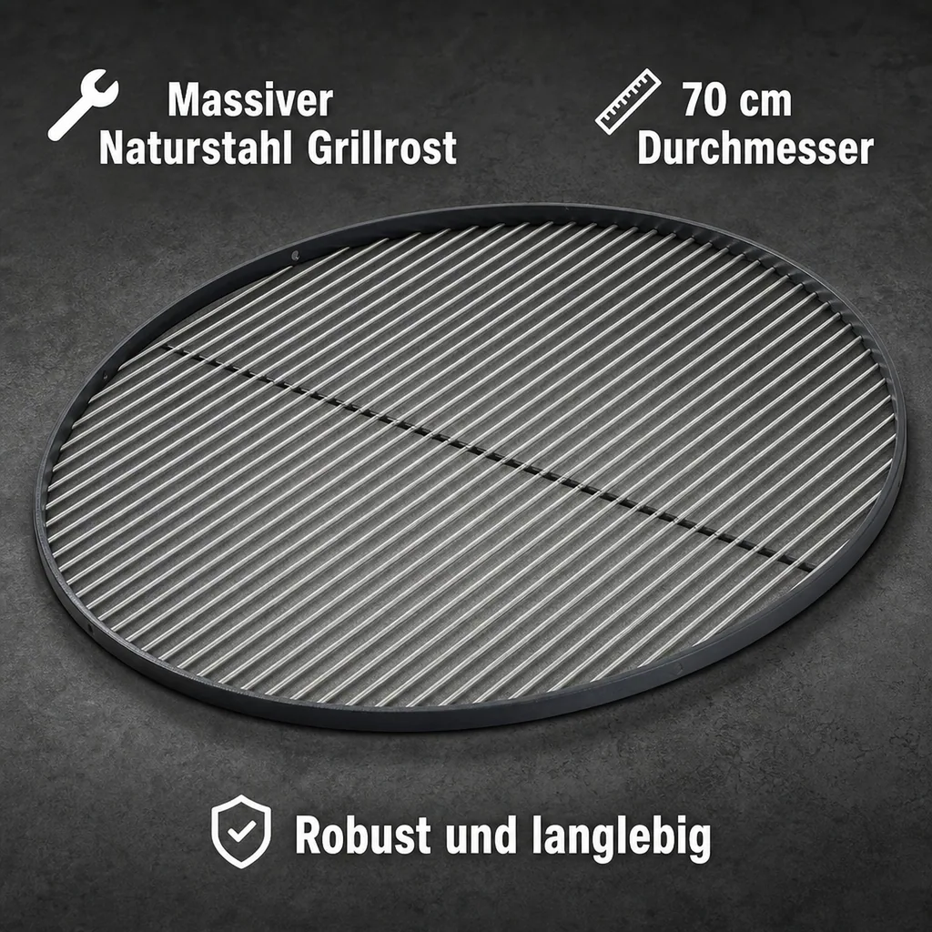 Grillrost 70 cm, Stahl Grillrost, Grillzubehör