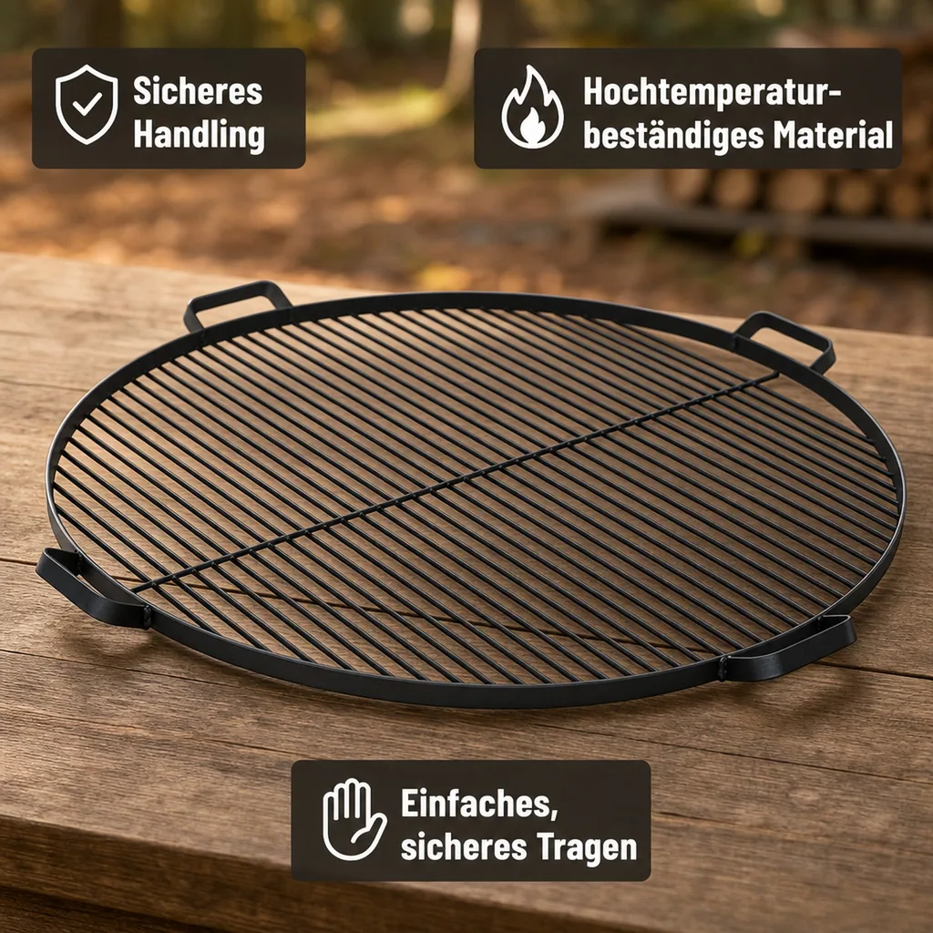Grillrost 60 cm, für Feuerschale, rund, Stahl Rost