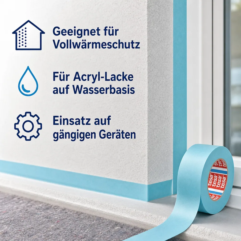 tesa tesakrepp 4438 UV Oberflächenschutzband 25 mm x 50 m (blau)