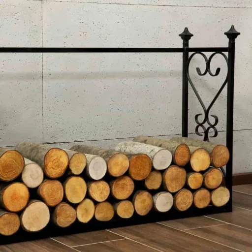 Kaminholzregal Stahl, Brennholzregal, Holzlagerregal, 60x90x25cm