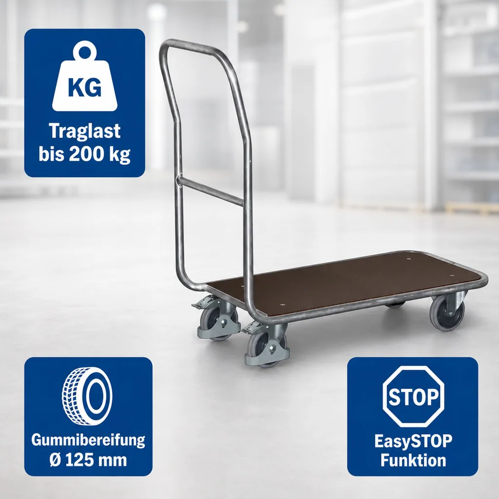 Magazinwagen Aluminium wasserfest + EasySTOP