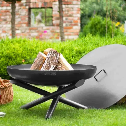 Feuerschale 80 cm Stahl, Garten Feuerstelle, Terrassenfeuer