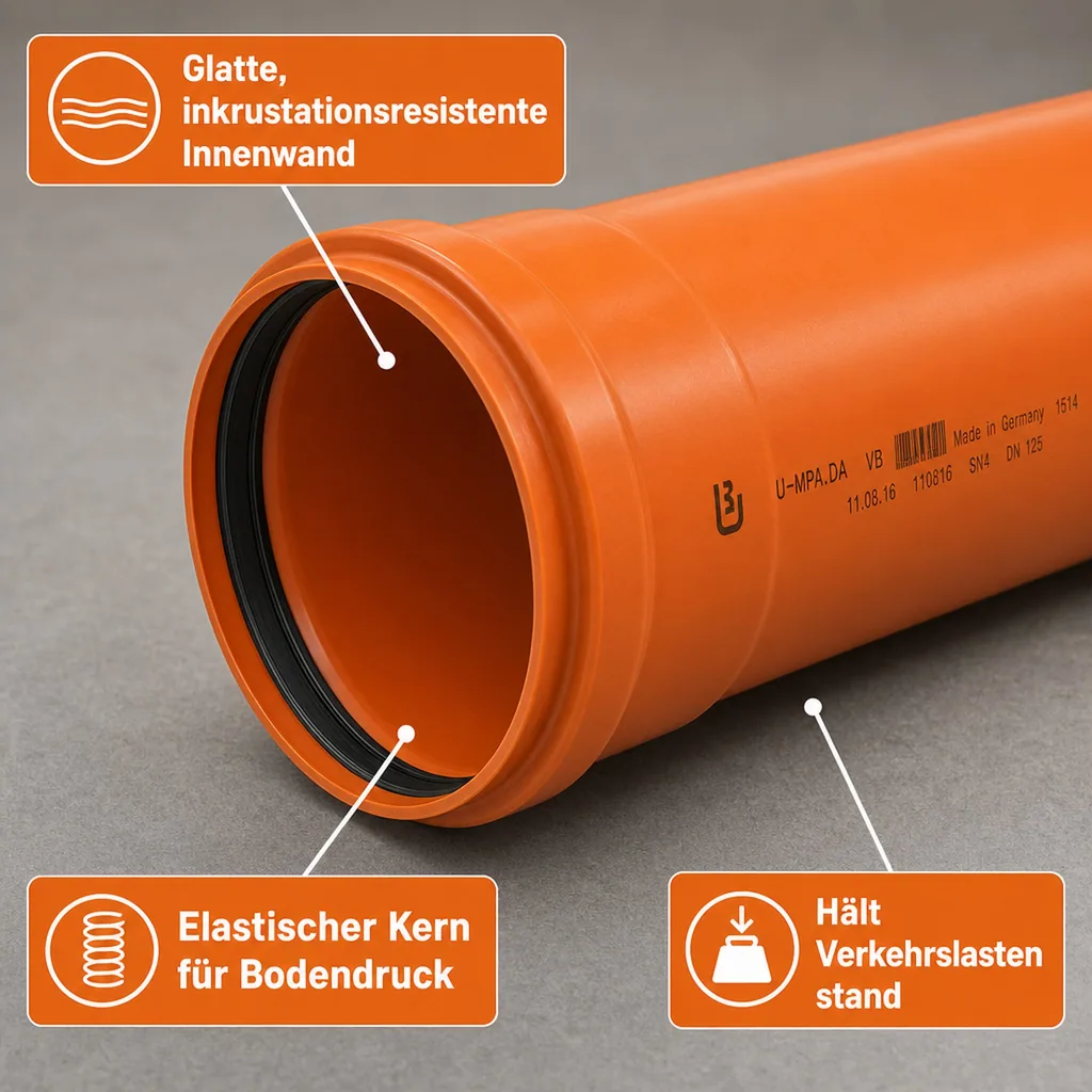 KGEM Rohr SN 4 DN/OD 125 x 2000 mm