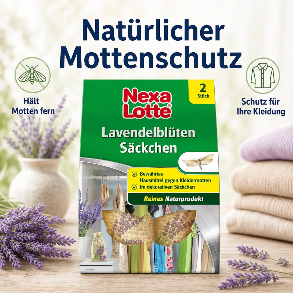 Lavendelsäckchen 2 Stk, gegen Motten, Duftsäckchen Kleiderschrank