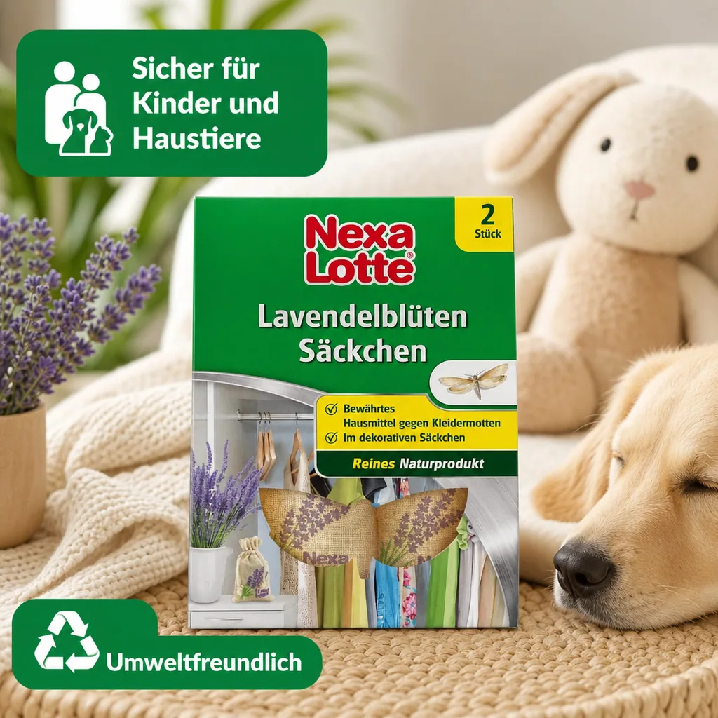 Lavendelsäckchen 2 Stk, gegen Motten, Duftsäckchen Kleiderschrank