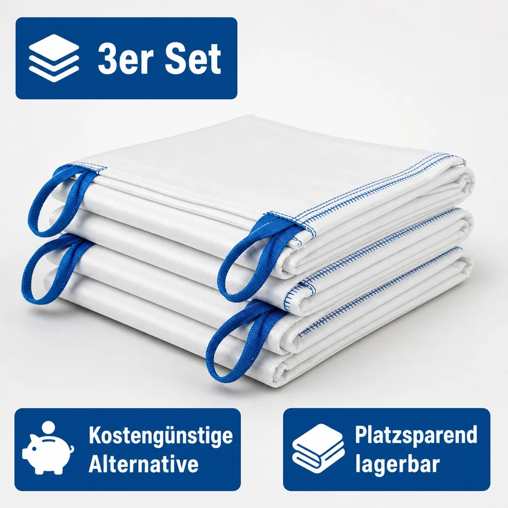 Big Bag 1000kg, 90x90x90 cm, 3er Set, offen, Schüttgut