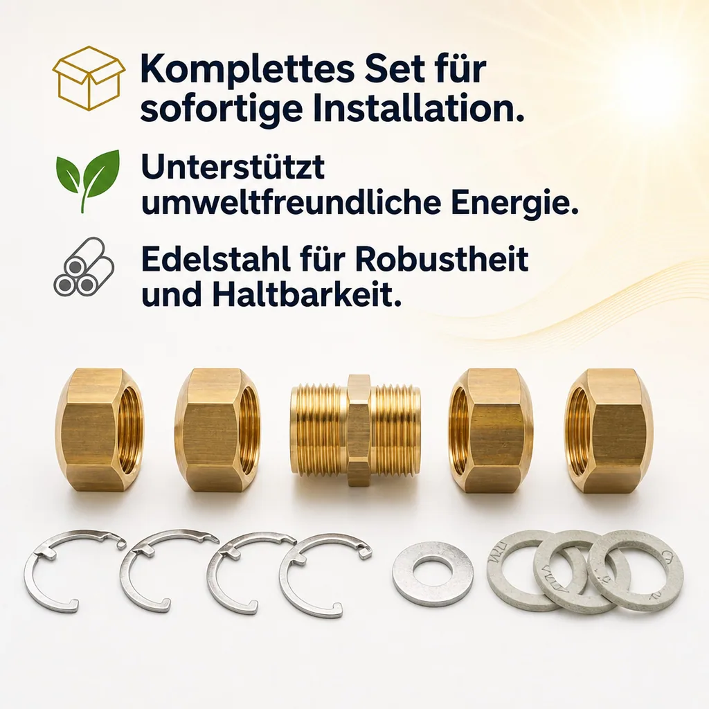 Wellrohr Edelstahl Solar, Verschraubung Set DN20, Solar-Tube ECO