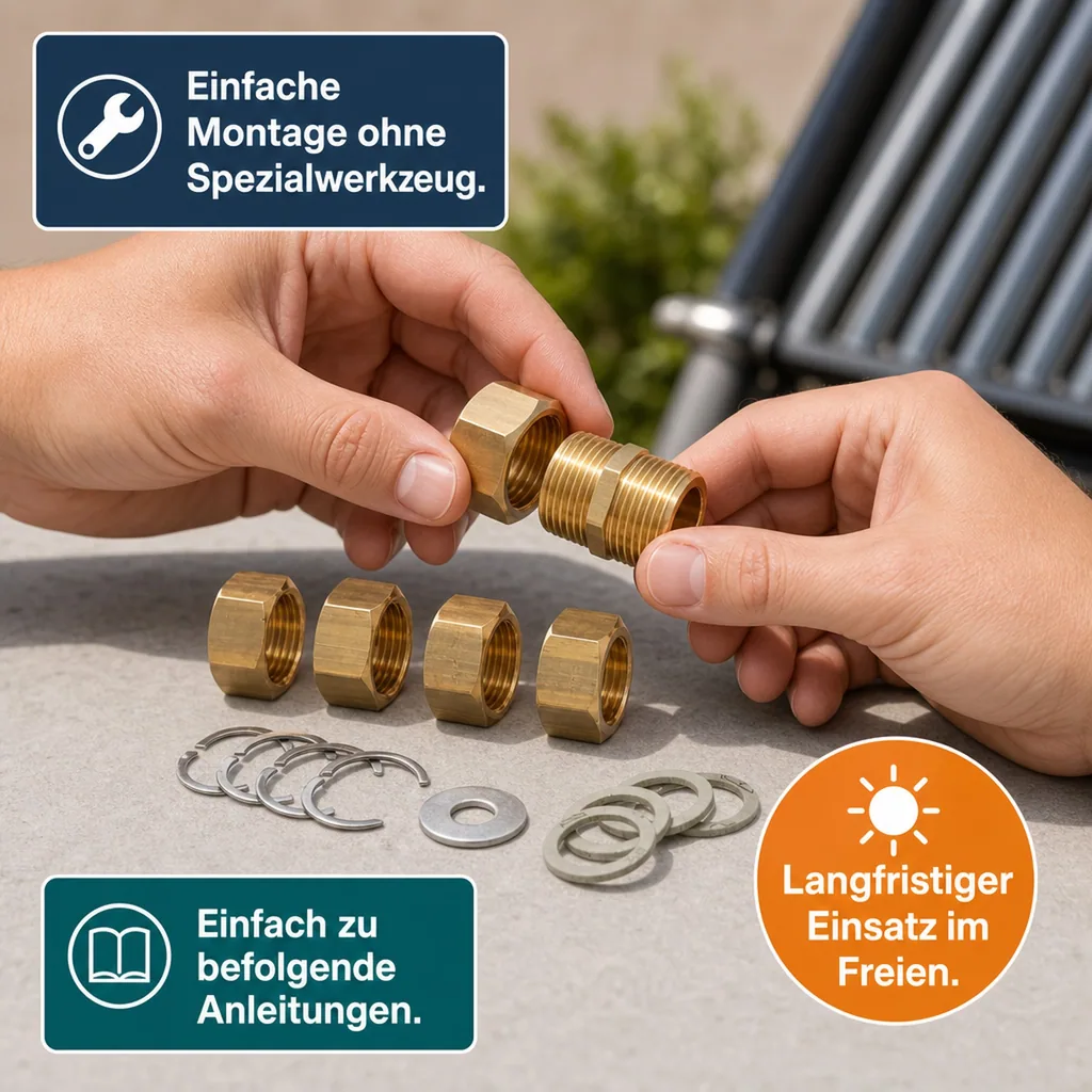 Wellrohr Edelstahl Solar, Verschraubung Set DN20, Solar-Tube ECO