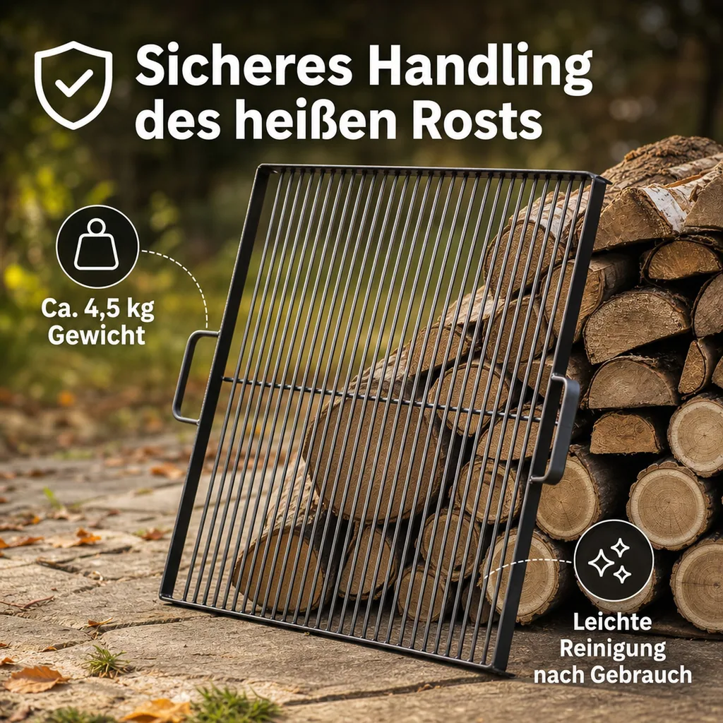 Grillrost Feuerschale 80 cm, Stahl, 58x58cm