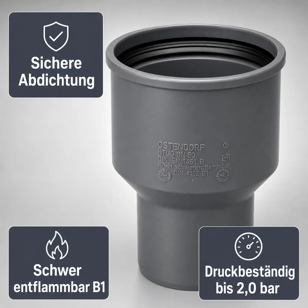 HTsafeUG Anschluss an Guss DN/OD 50